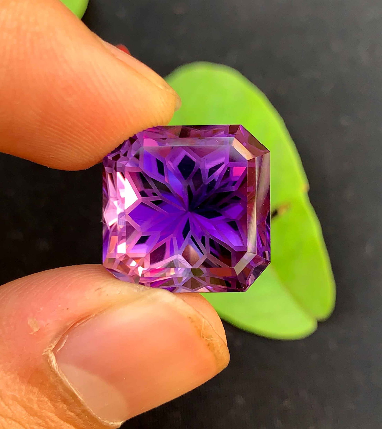 Flower Cut Amethyst Gemstone: 22.95 Carats, February Birthstone - 2