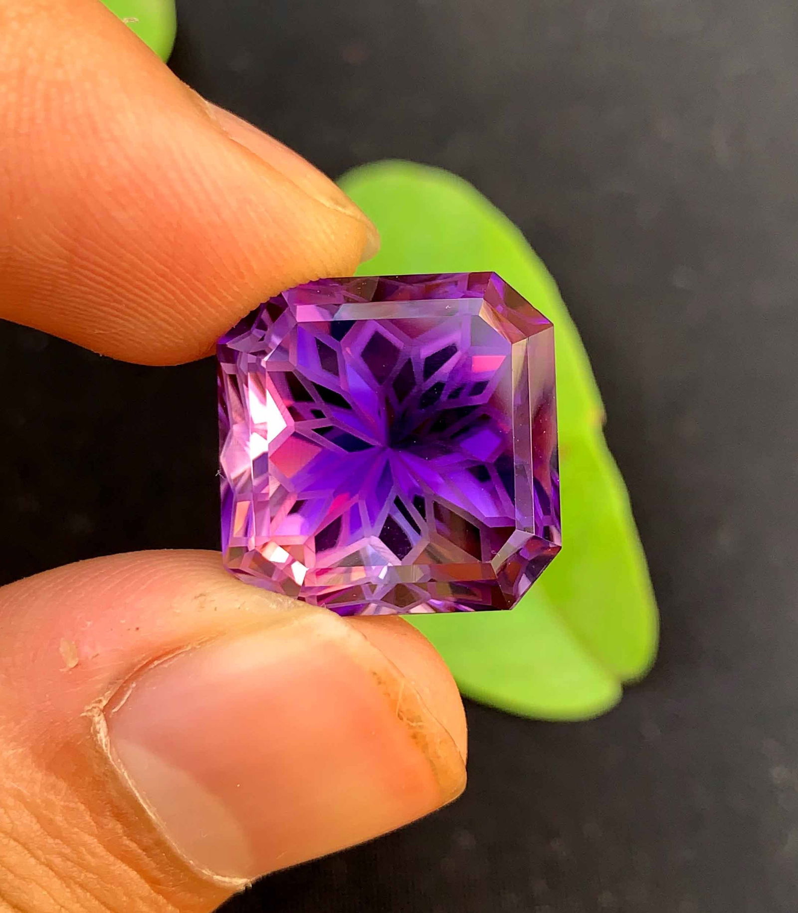 Flower Cut Amethyst Gemstone: 22.95 Carats, February Birthstone - 3