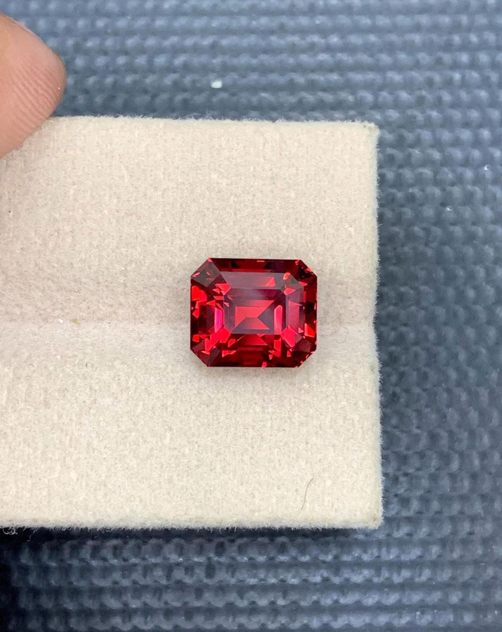 Tanzania Bloody Red Garnet Gemstone: Emerald Cut, 6.31 Carat: Title:Tanzania Bloody Red Garnet Gemstone: Emerald Cut, 6.31 CaratDescription:Materials: Gemstone: Garnet Carat weight: 6.31 • Weight : 6.31 carat • Dimension : 9.8*8.4*7.9mm •