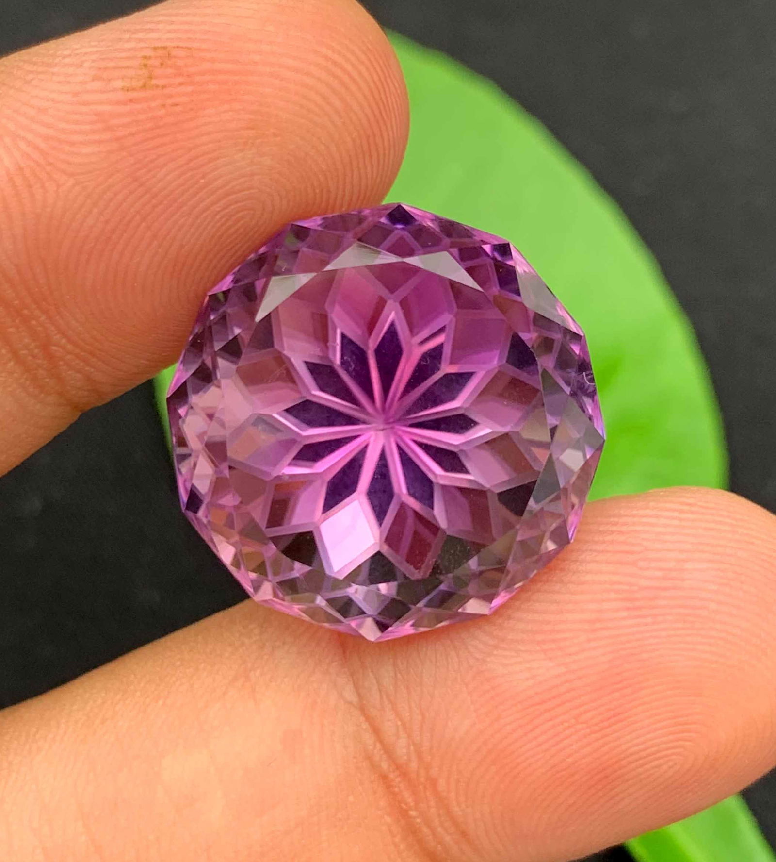Flower Cut Amethyst Gemstone: 41.80 Carats, February Birthstone - 3