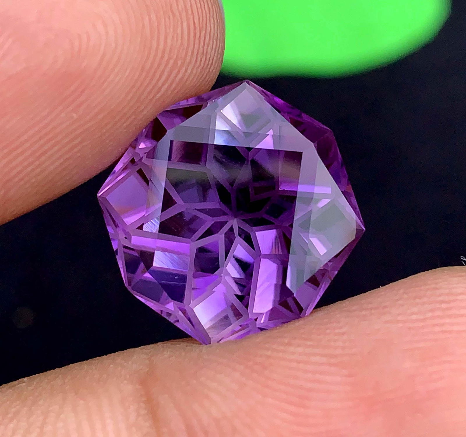 Fancy Cut Amethyst Gemstone: Deep Purple February Birthstone (14.15 Carats) - 5