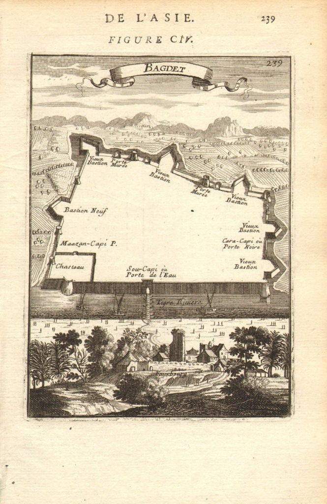 BAGHDAD. 'Bagdet'. Walled city & fortifications plan. Iraq. MALLET 1683 map (1 of 1)