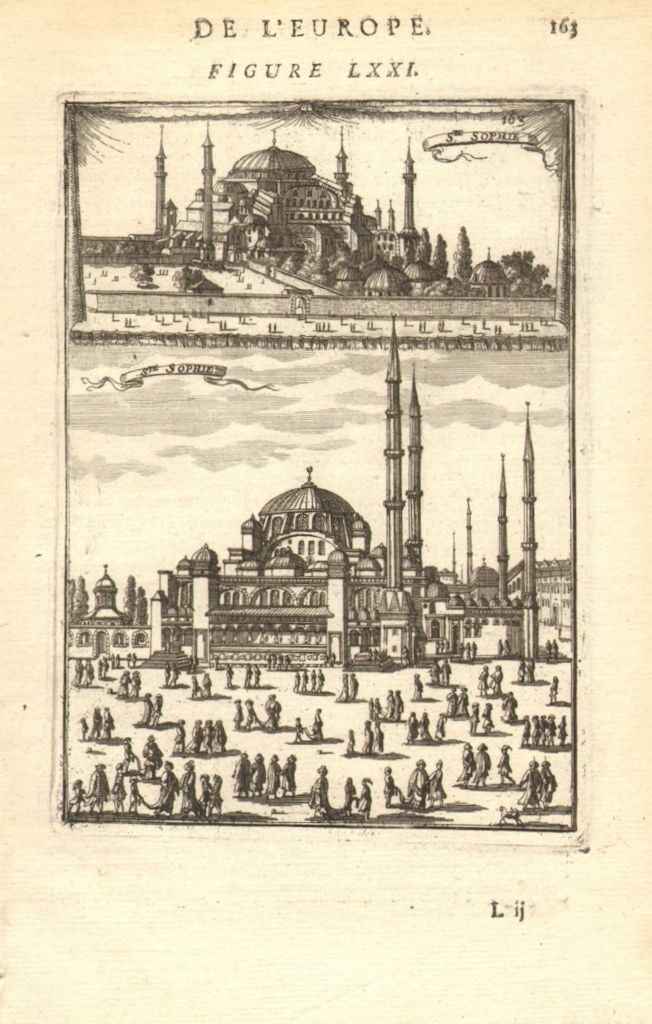CONSTANTINOPLE (ISTANBUL). 'Ste Sophie' (Hagia Sophia, Ayasofya). MALLET 1683 (1 of 1)