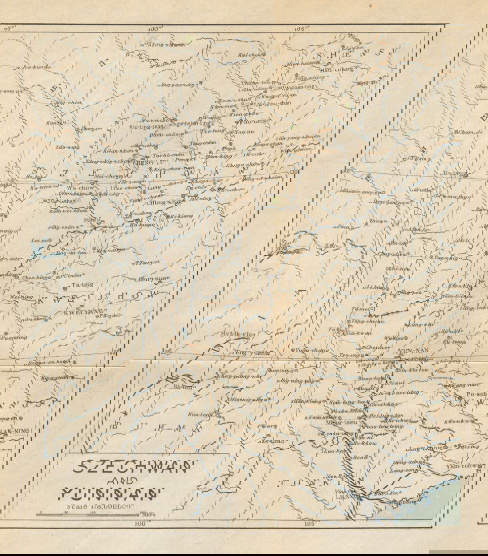 Map of Yunnan & Szechwan Provinces'. Sichuan. Antique map. China 1924 old: Title: Map of Yunnan & Szechwan Provinces'. Sichuan. Antique map. China 1924 old Description: Map of Yunnan & Szechwan Provinces [Map of Yunnan & Sichuan Provinces] by Japanese Government