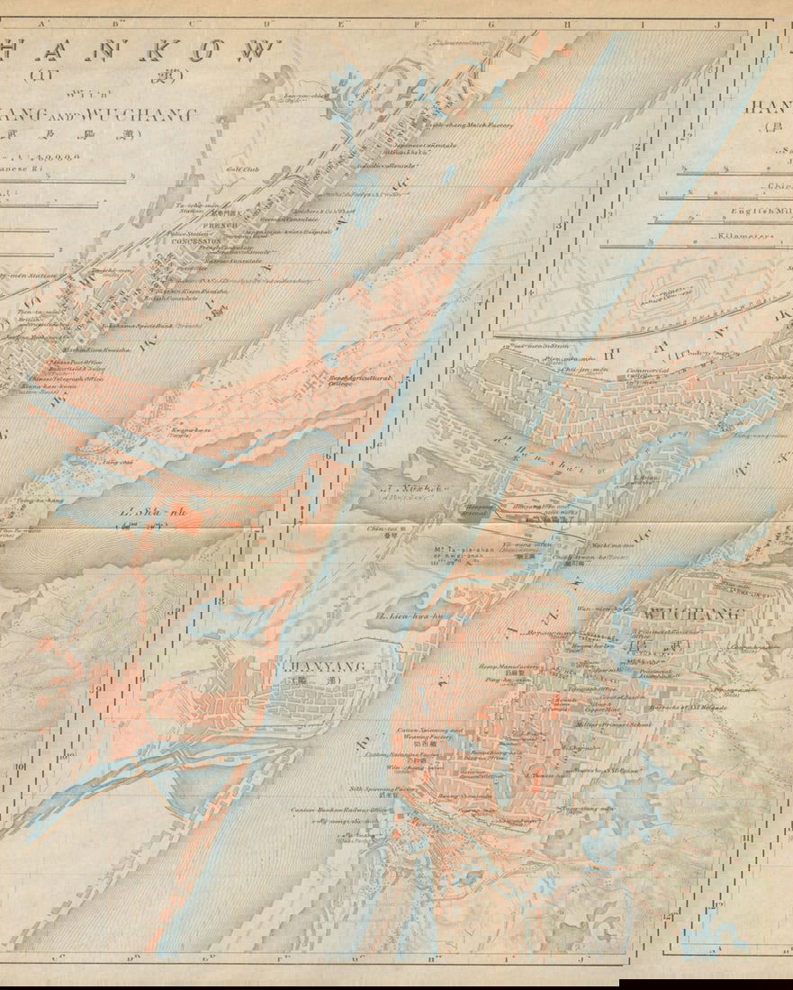 Hankow with Hanyang & Wuchang'. Hankou. Wuhan antique town city plan 1915 map: Title: Hankow with Hanyang & Wuchang'. Hankou. Wuhan antique town city plan 1915 map Description: Hankow with Hanyang & Wuchang [Wuhan (Hankou, Hanyang & Wuchang)]. Imperial Japanese Governmen