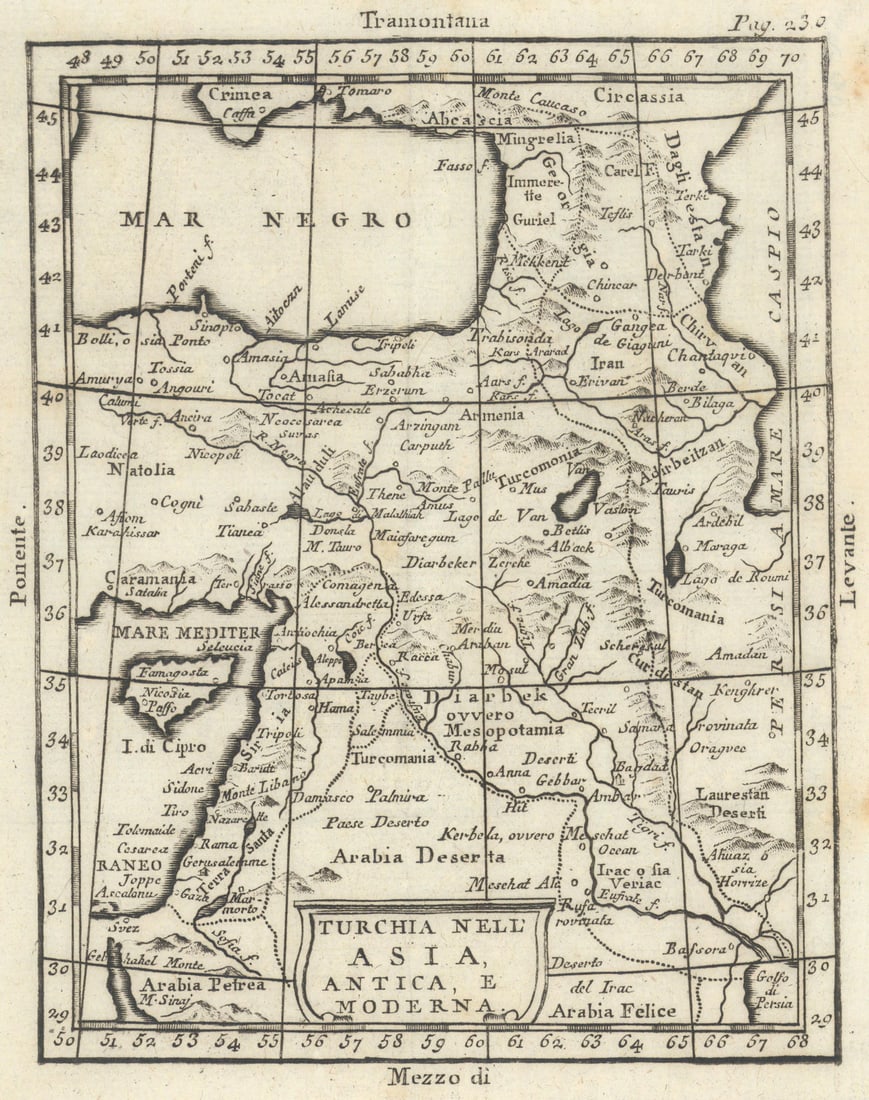 Turchia Nell' Aisa Antica, e Moderna'. Turkey in Asia. Iraq. BUFFIER 1788 map (1 of 1)