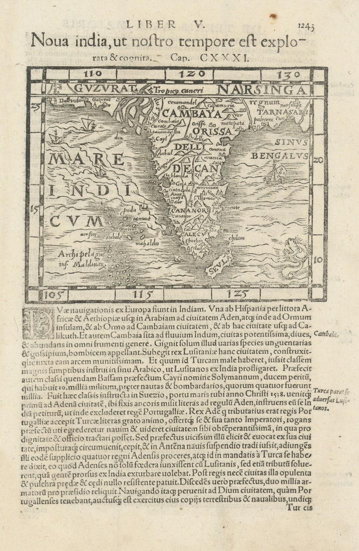 Nova India, ut nostro tempore est… Indian subcontinent. MÜNSTER 1572 old map (1 of 1)