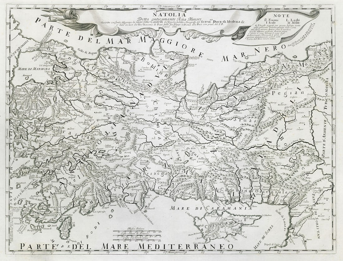 Natolia detta anticamente Asia Minore. Turkey & Cyprus ROSSI / CANTELLI 1686 map (1 of 1)