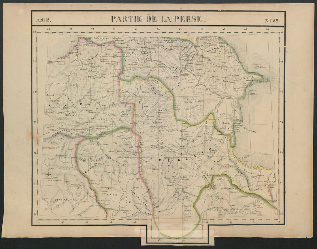 Asie. Partie de la Perse #52 Southern Caucasus Iran Turkey VANDERMAELEN 1827 map: Title: Asie. Partie de la Perse #52 Southern Caucasus Iran Turkey VANDERMAELEN 1827 map Description: Asie - Partie de la Perse - No. 52'. The southern Caucasus including eastern Turkey, Armenia, Azerb