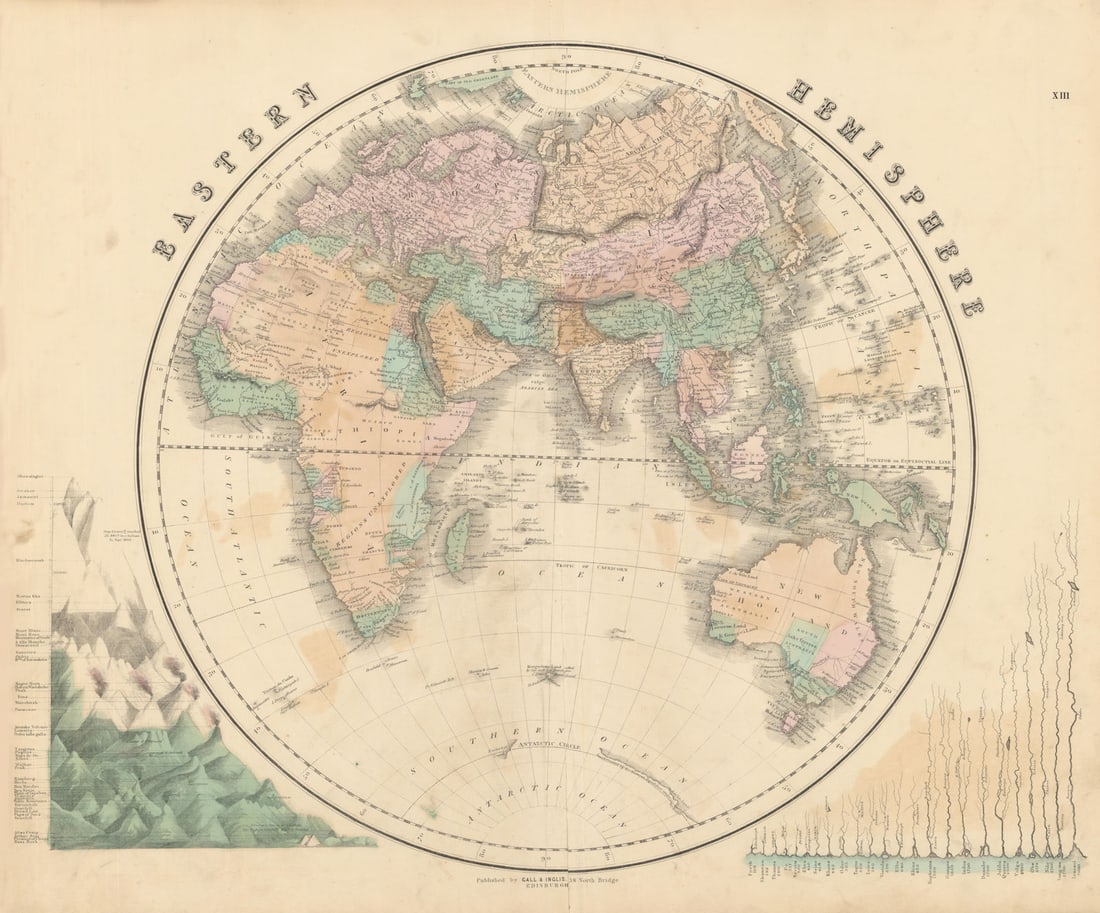 Eastern Hemisphere. New Holland. Leeuwin's Land. Australia Felix. GALL 1850 map (1 of 1)