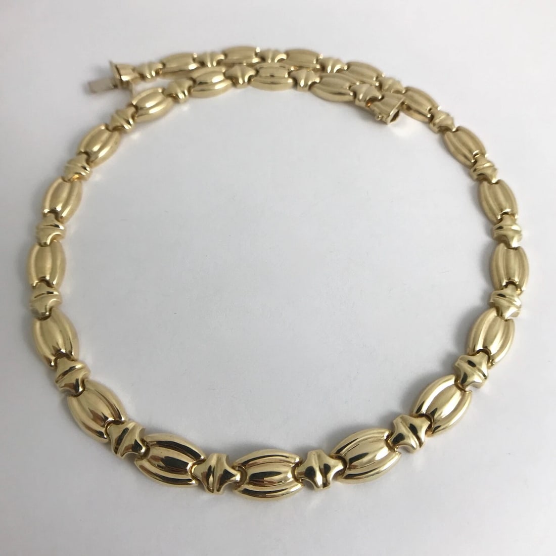 Vintage Italian Oval Chain Link Necklace 14K Yellow Gold, 16.5 Inches, 27.37 Gr - 7