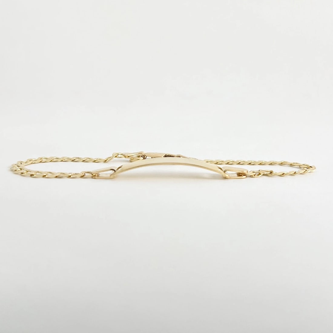 Vintage ID Nameplate Curb Chain Bracelet 14K Yellow Gold, 2.88 Grams - 5