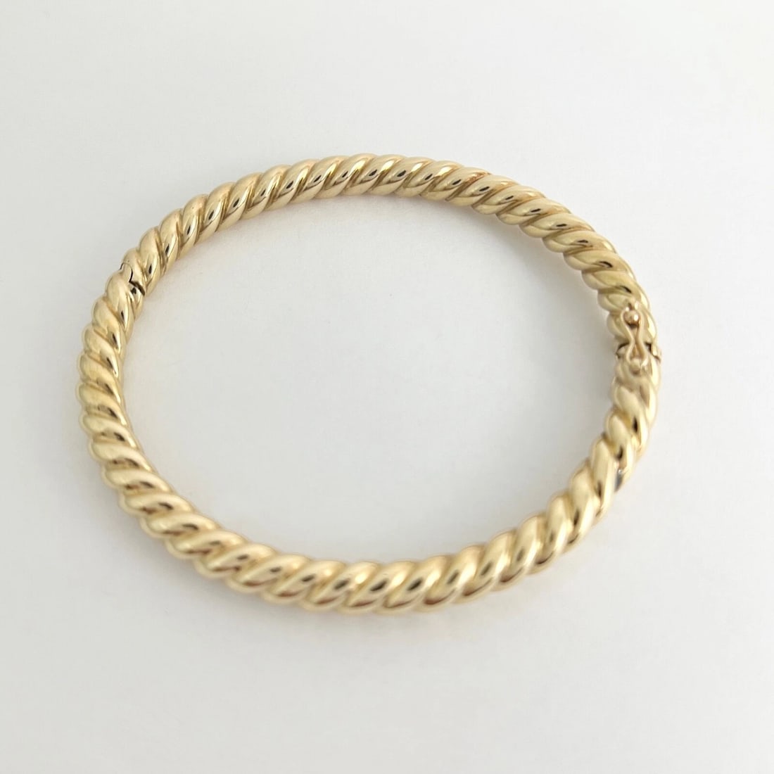 Vintage Italian Twisted Rope Bangle Bracelet 14K Yellow Gold, 32.36 Grams - 7