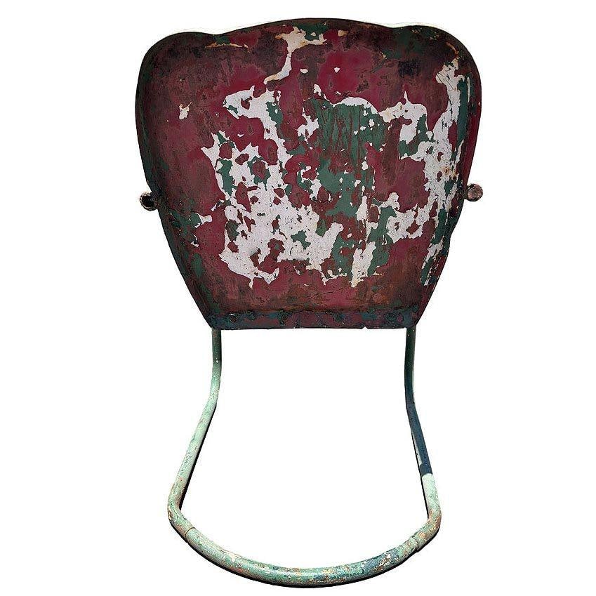 Mid-century Steel Shellback Springer Patio Outdoor Lounge Chair - 5