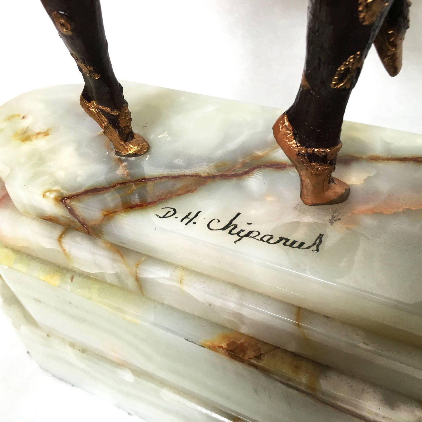 Large Art Deco Sculpture of Five Chiparus Style Dancers with a Marble Base - 4