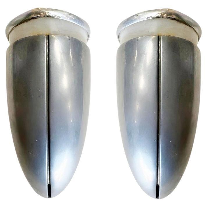 A Machine Age Streamline Brushed Aluminum Wall Sconce, 12 available - 2