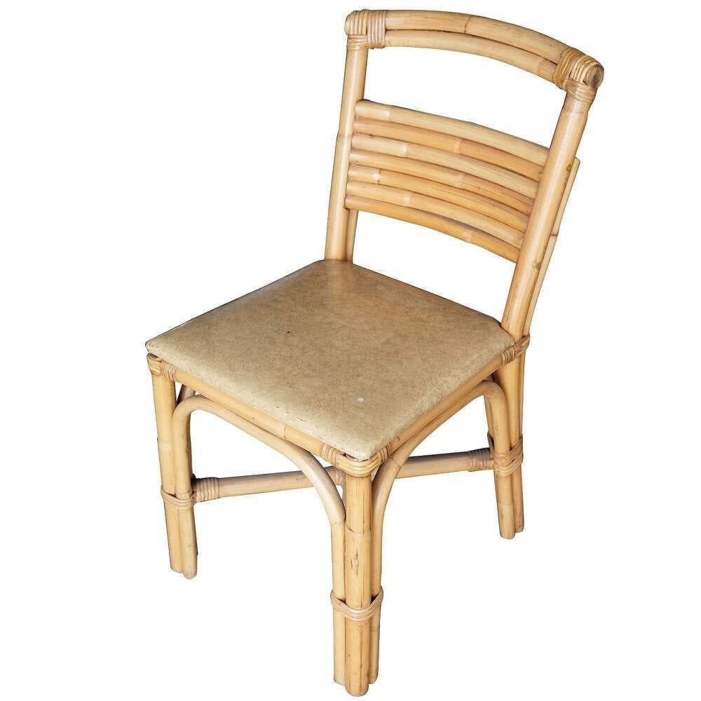 Restored Rattan Sapele Ribbon Mahogany Dining Table w/ Stacked Rattan - 19