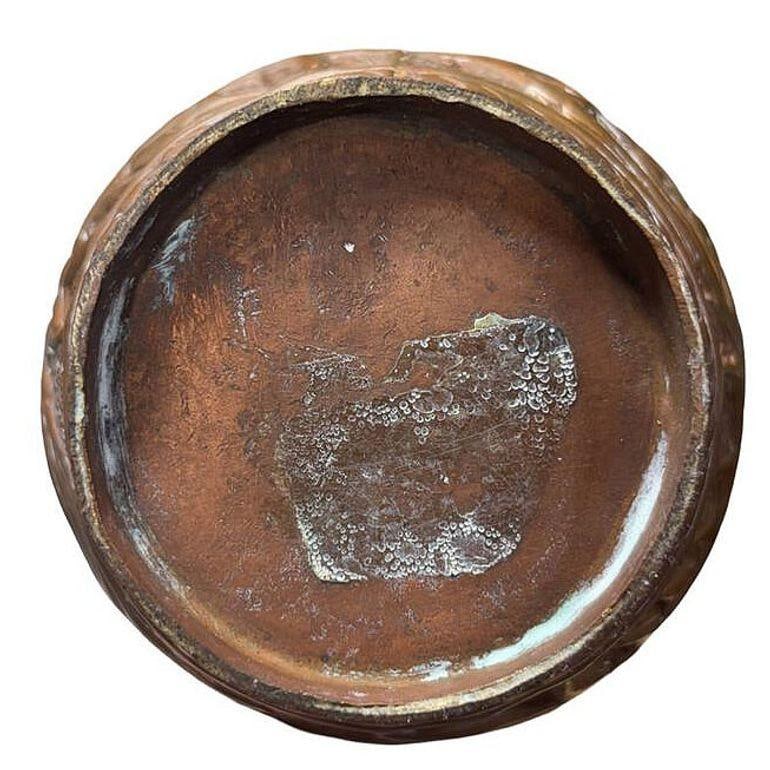 Heavy Cast Art Deco Copper Chinese Dragon Vase - 6