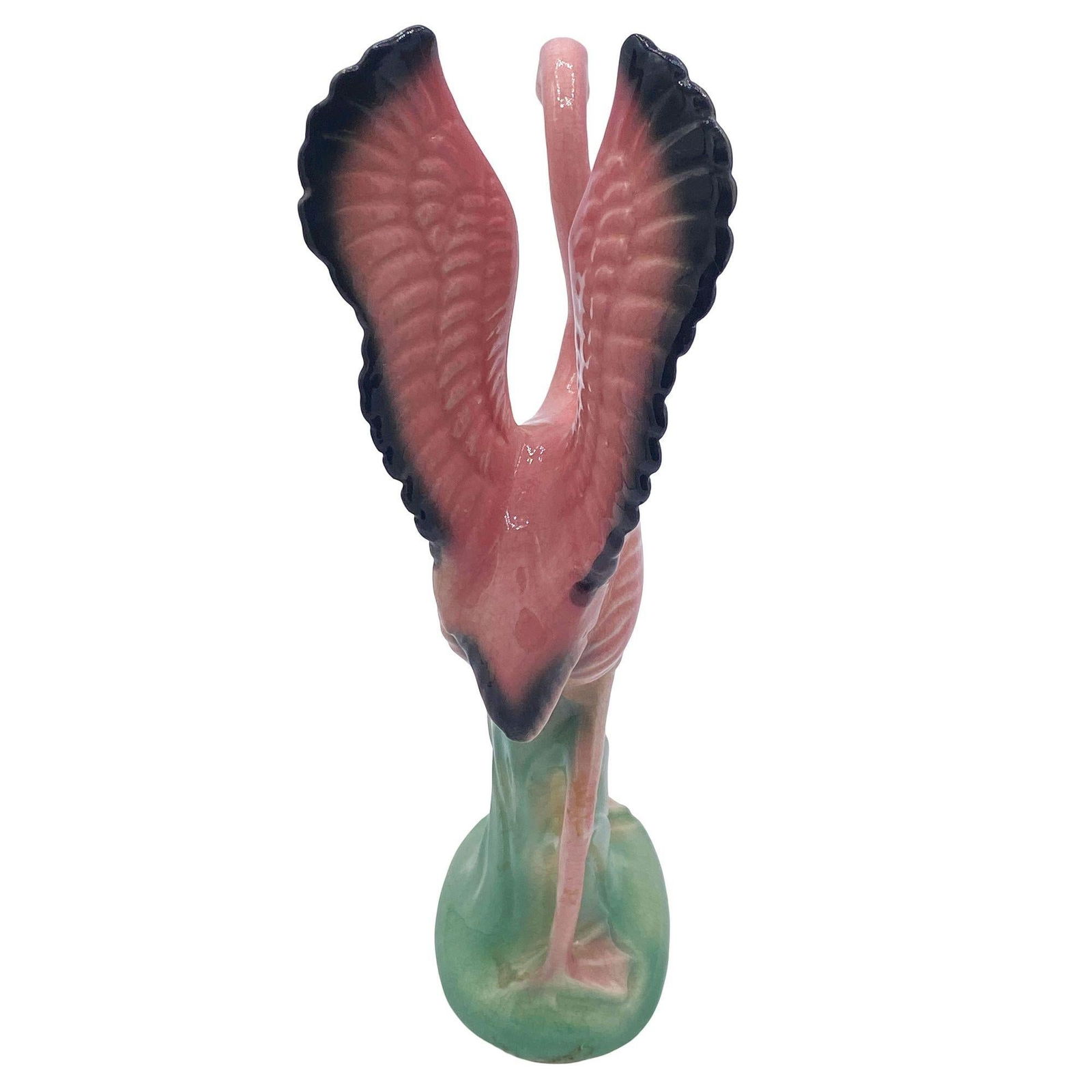 Mid-century Ceramic Mid Flight Pink Flamingo Tabletop Statue Set By Leftons - 11