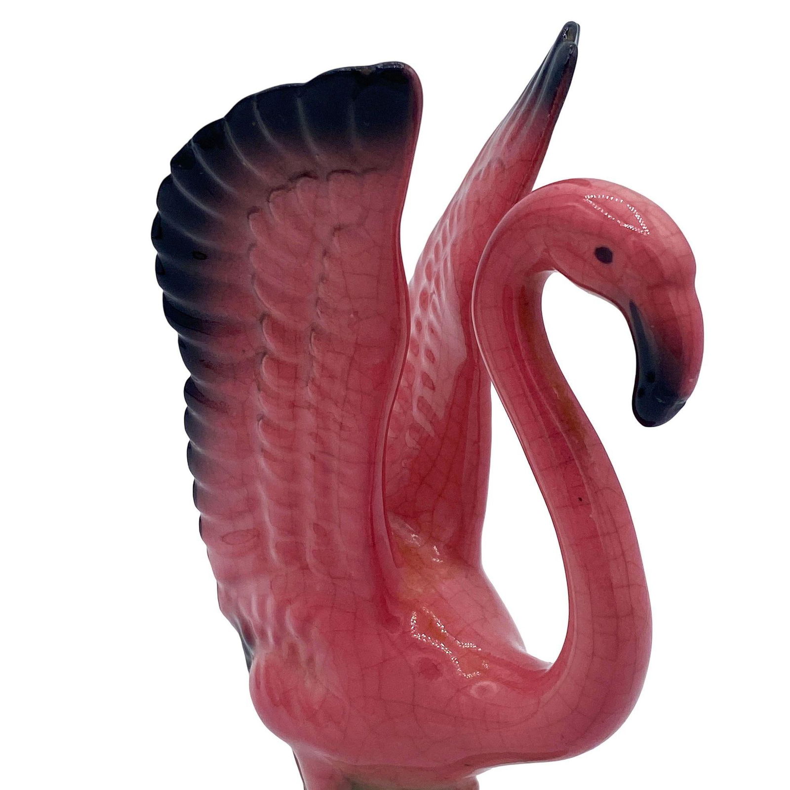 Mid-century Ceramic Mid Flight Pink Flamingo Tabletop Statue Set By Leftons - 2