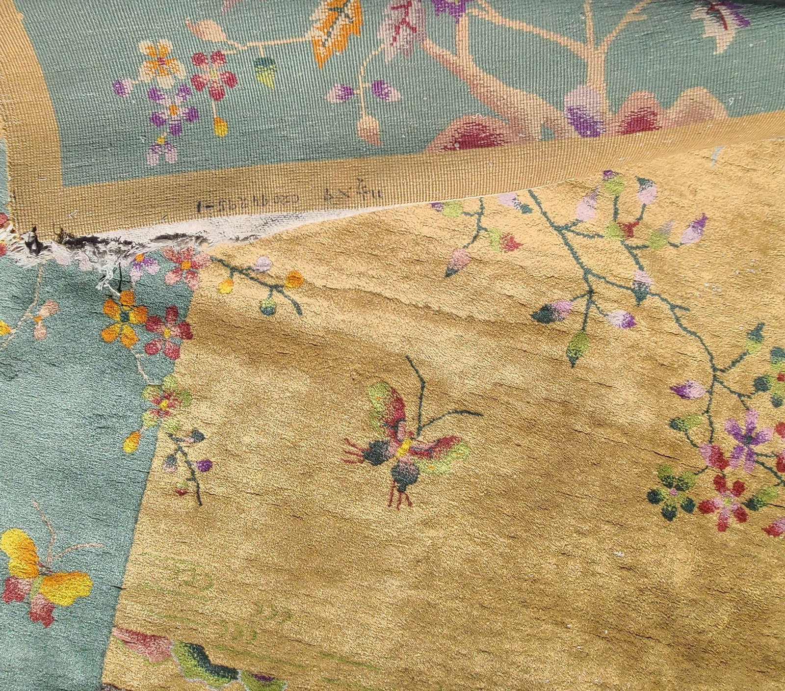 Large 11.5' X 9' Art Deco Nichols-Style Chinese Wool/Cotton Area Rug - 10