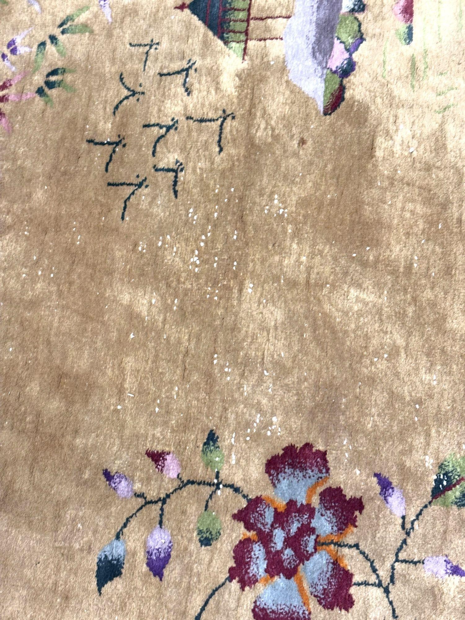 Large 11.5' X 9' Art Deco Nichols-Style Chinese Wool/Cotton Area Rug - 14