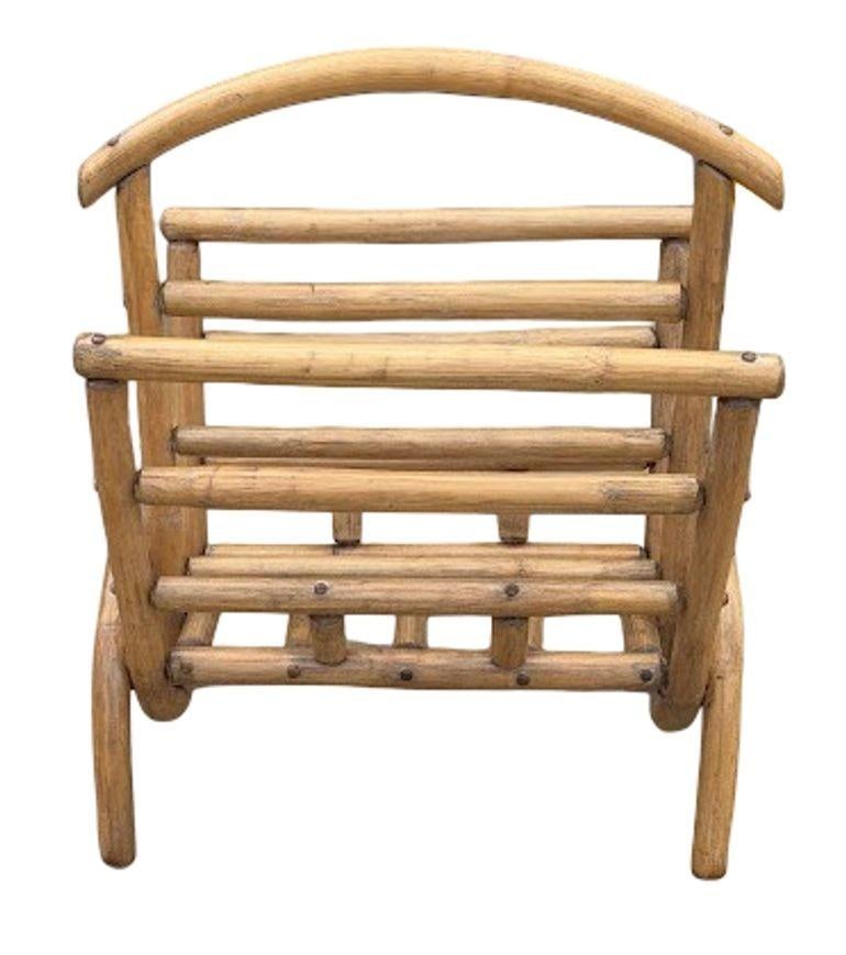 Restored Rattan Magazine or Log Holder - 11