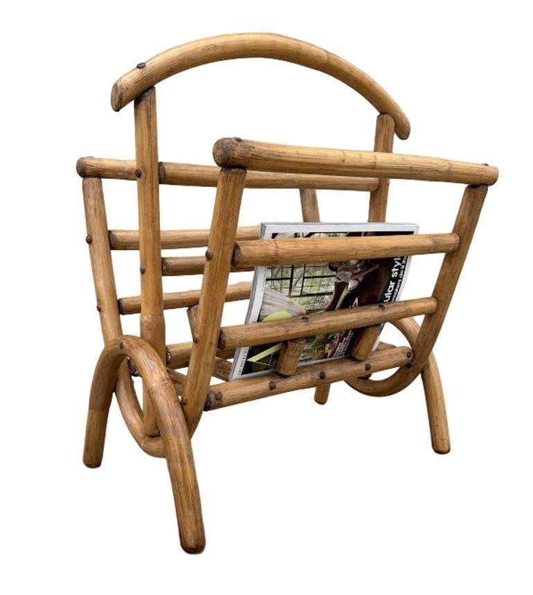 Restored Rattan Magazine or Log Holder - 16