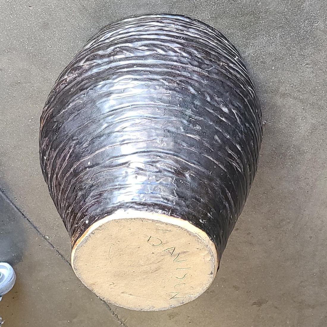 Hand-Spun Layered Clay Art Pottery Vase Signed Davison - 5