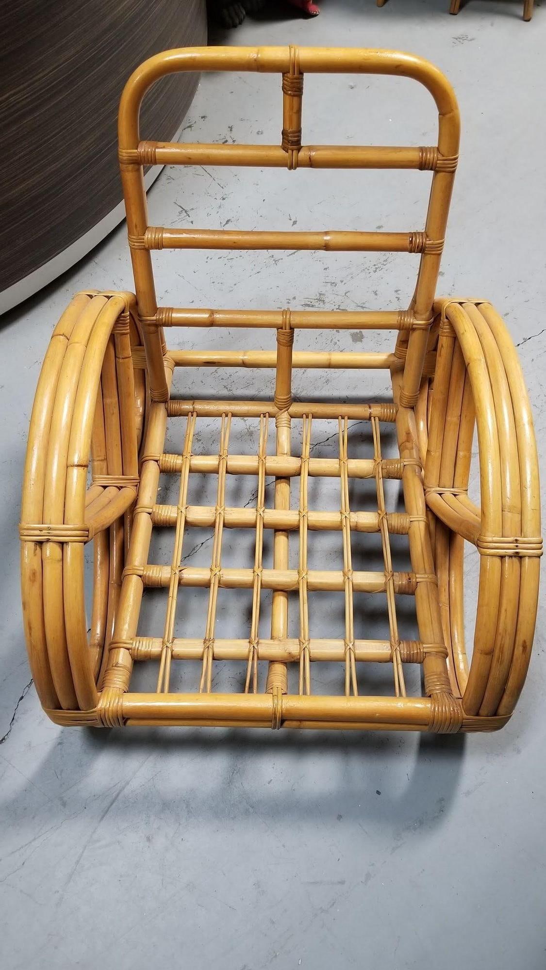 Restored Mid-century Pankl Style Rattan Three-Strand Full Pretzel Livingroom Set - 2