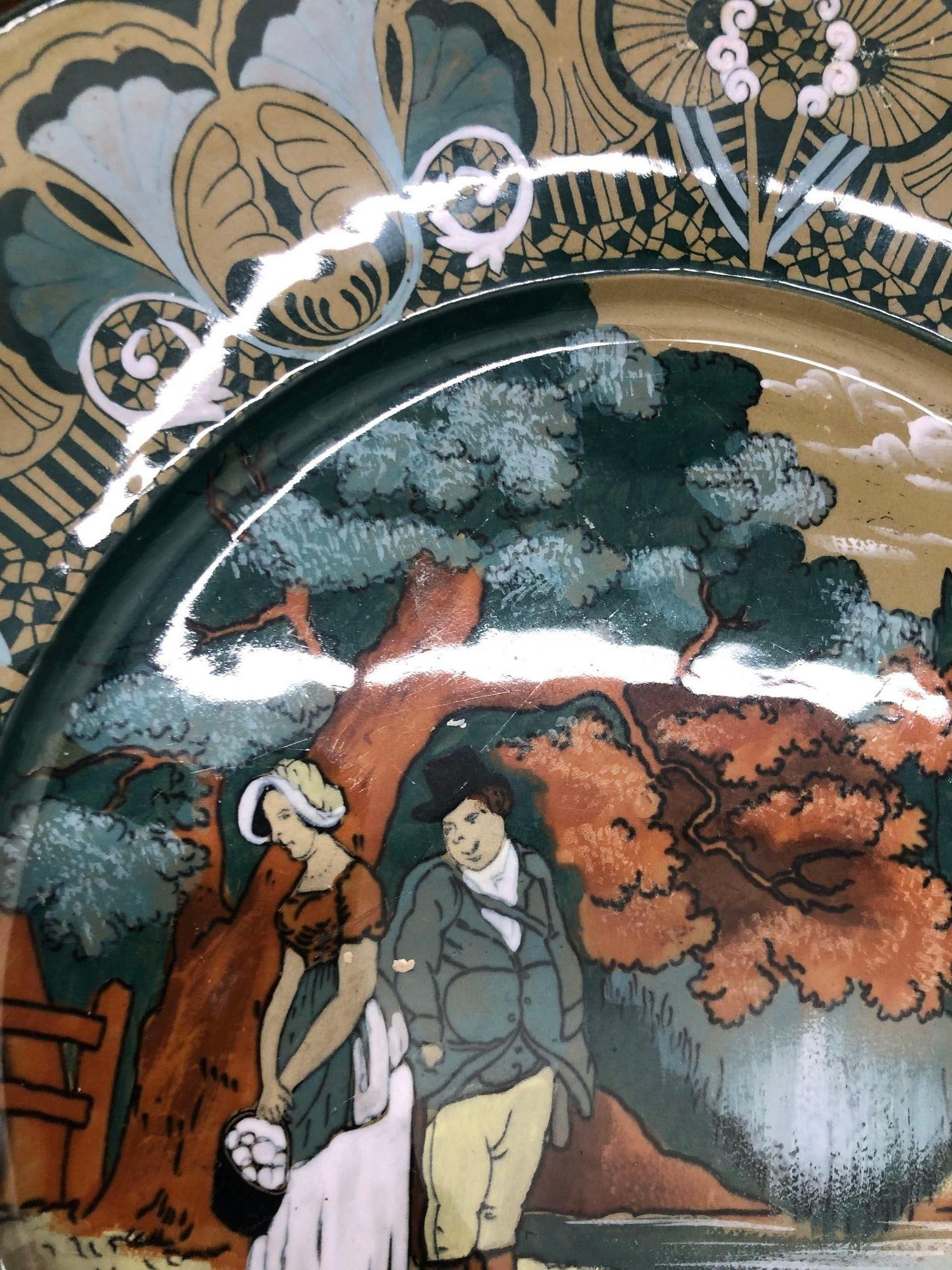 Early 1900s Pottery Buffalo Pottery Deldare "Dr Syntax" Plate - 4