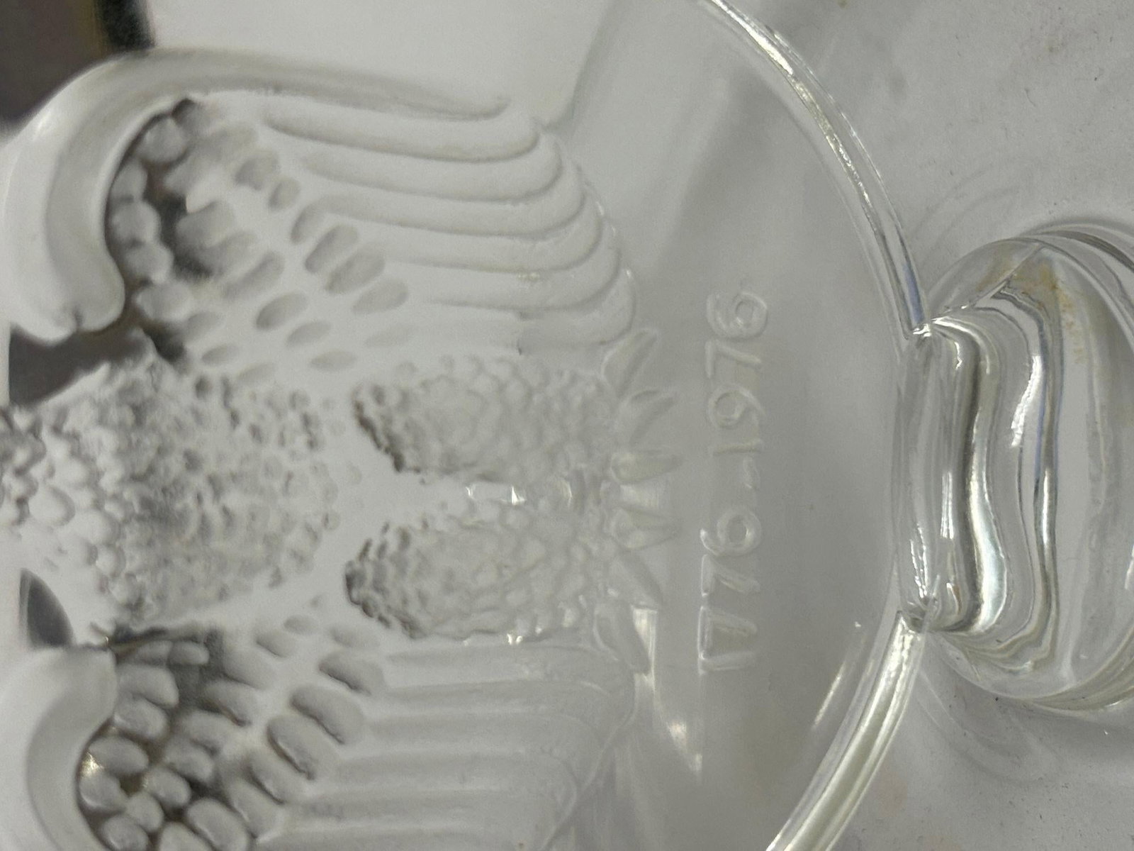 Vintage Lalique Crystal Pin Ring Dish Tray - 6