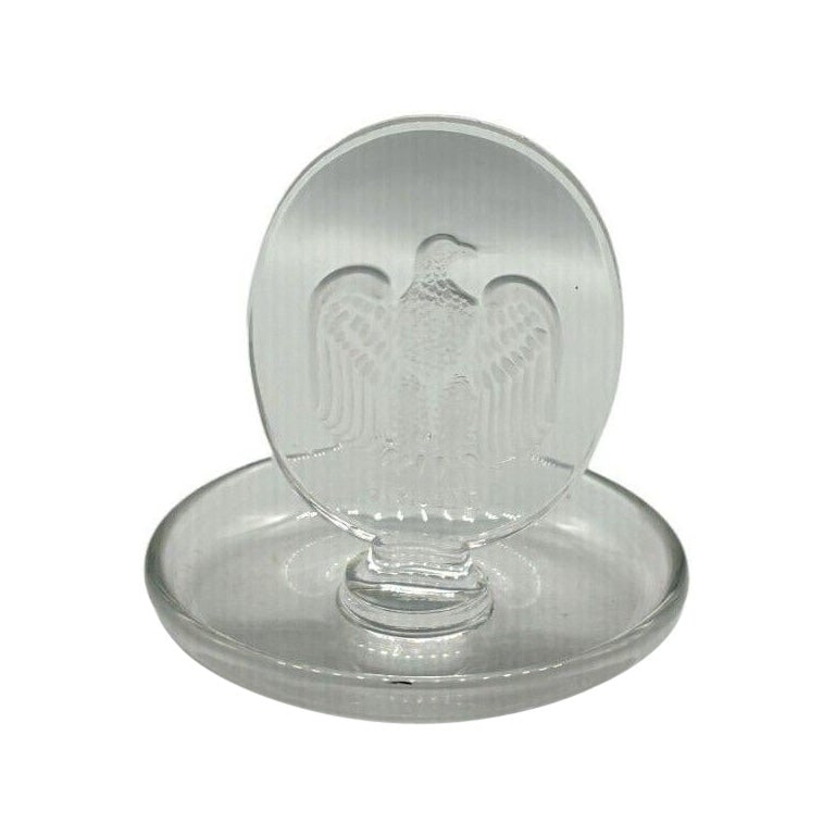 Vintage Lalique Crystal Pin Ring Dish Tray - 7