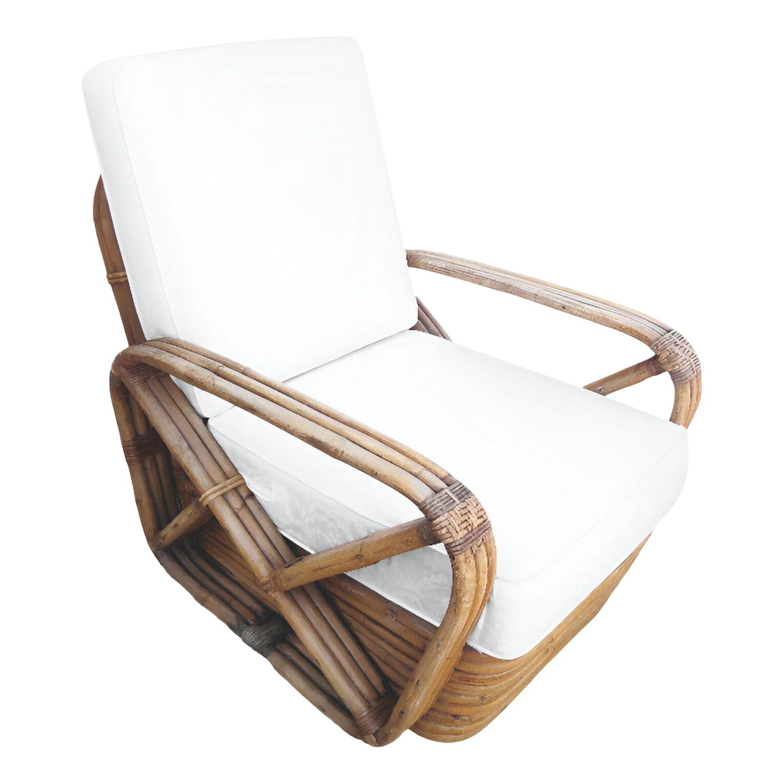 Paul T. Frankl 3-Strand Square Pretzel Round-Back Lounge Chair (unrestored) - 17