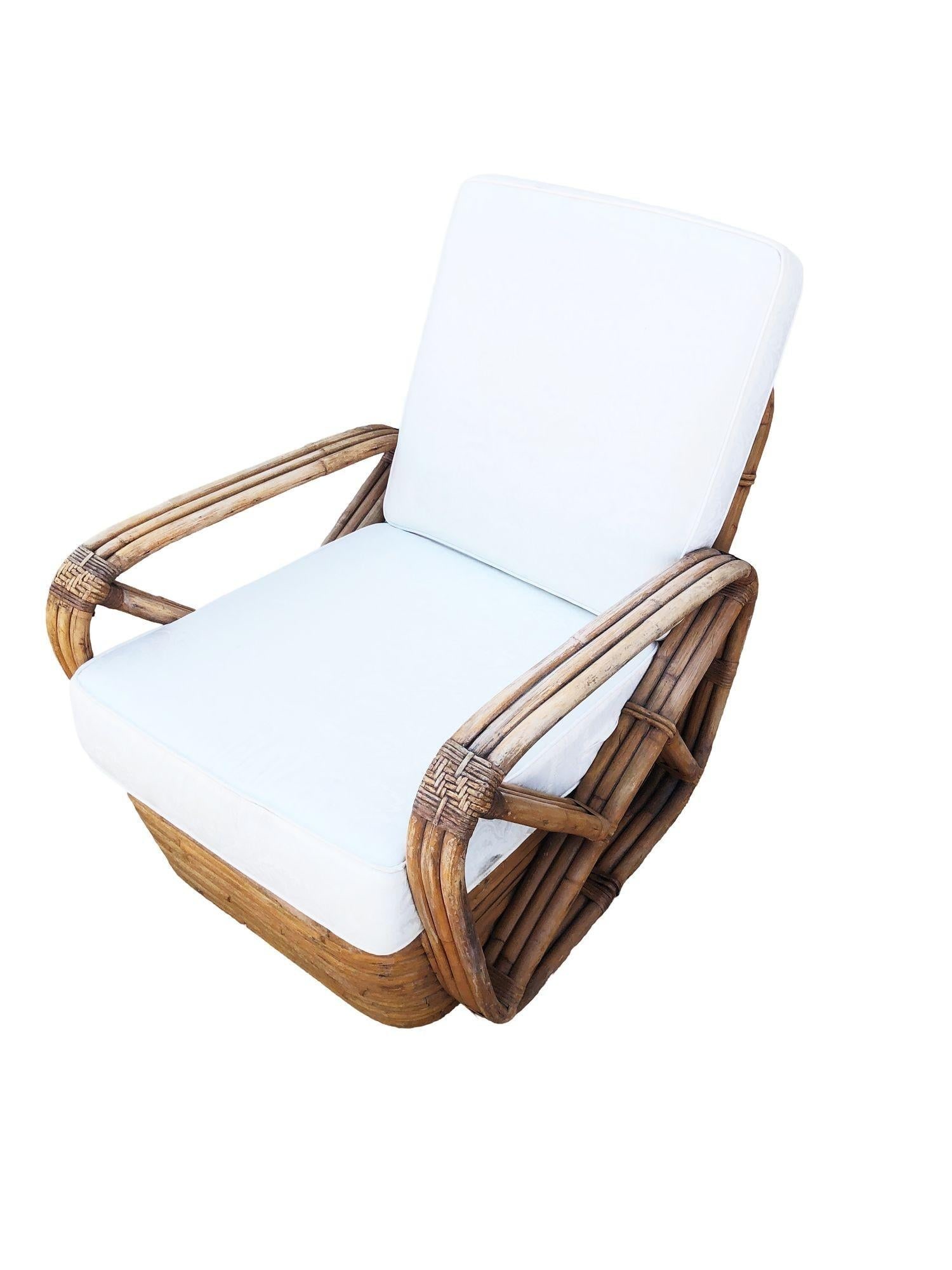 Paul T. Frankl 3-Strand Square Pretzel Round-Back Lounge Chair (unrestored) - 19
