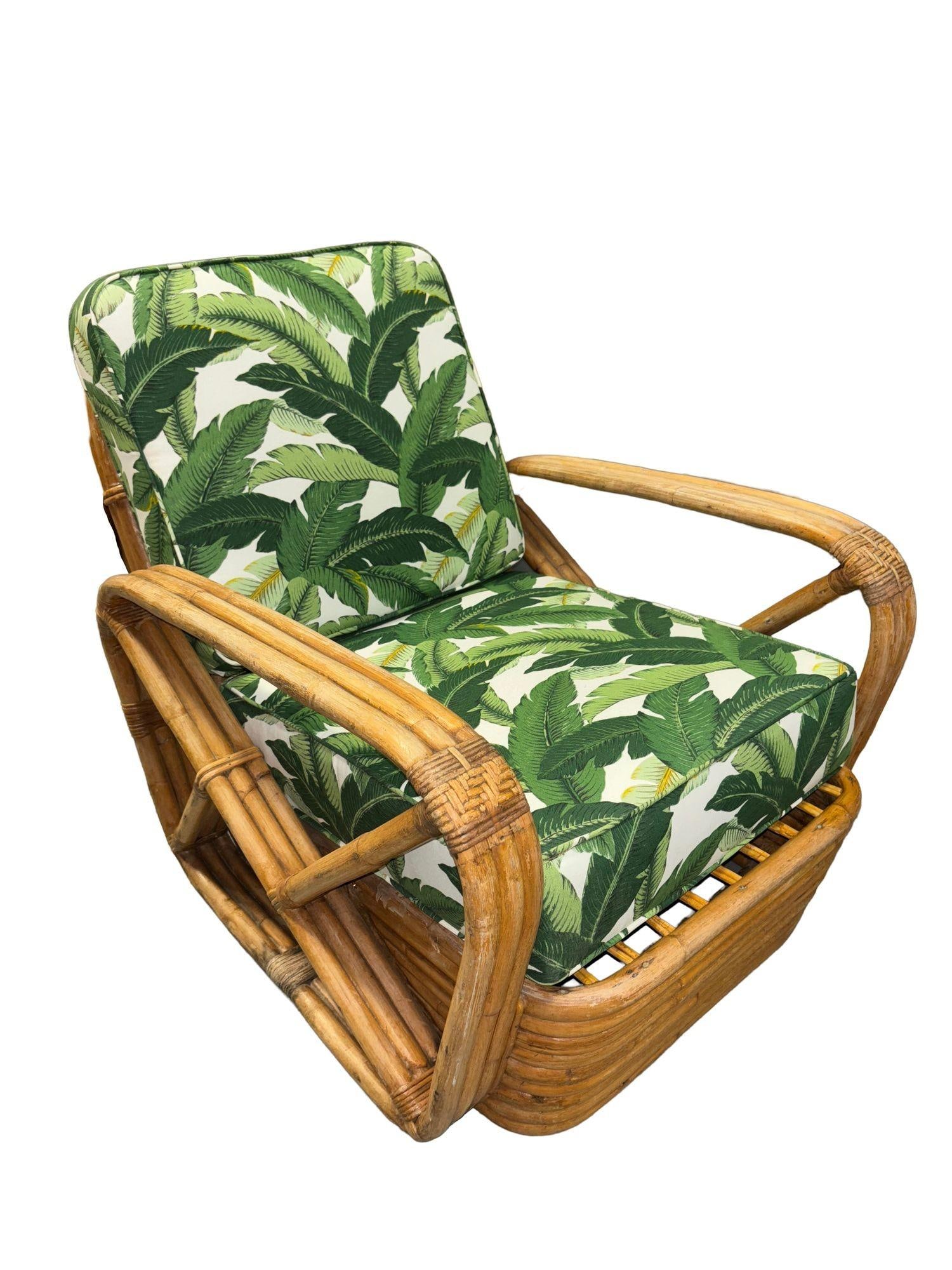 Paul T. Frankl 3-Strand Square Pretzel Round-Back Lounge Chair (unrestored) - 8