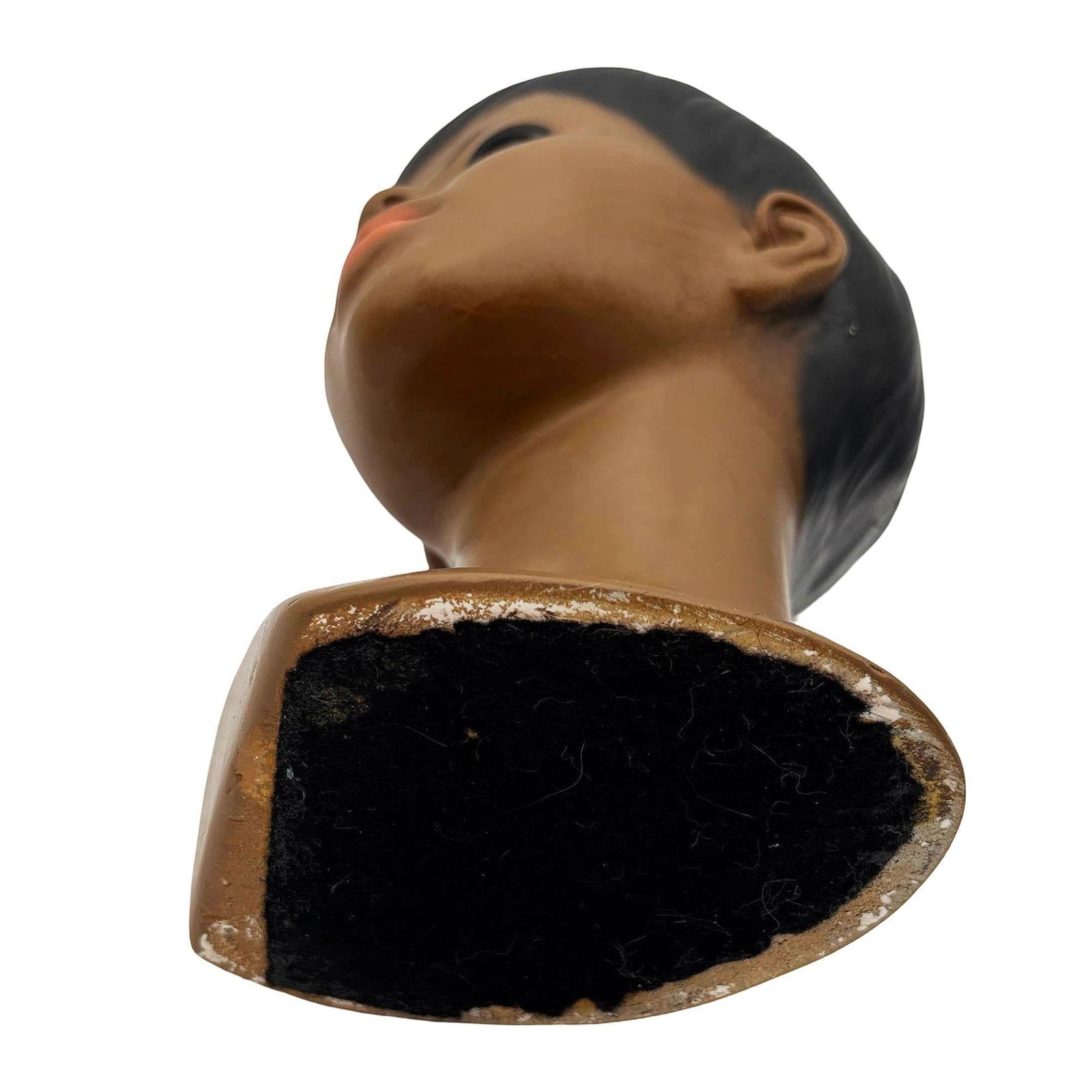 Mid-century Hawaiian Polynesian Boy Chalkware Bust Statue by Marwal - 5