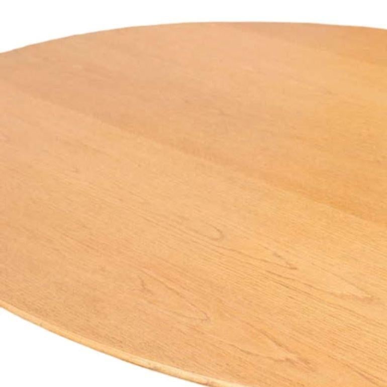 Florence Knoll Oak and Re-Chromed Steel Base Dining or Conference Table - 5