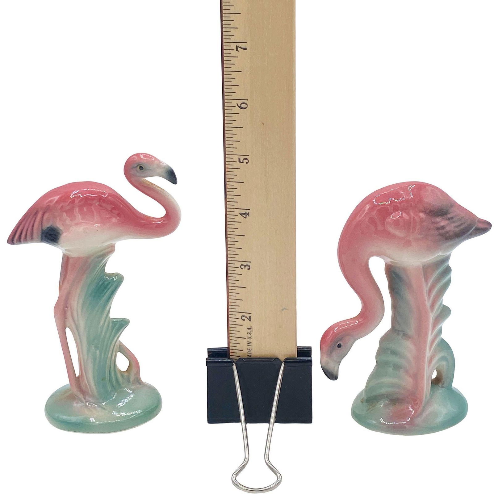 Mid-century Matching Mini Pink Flamingo Ceramic Tabletop Figures By Brad Keeler - 6