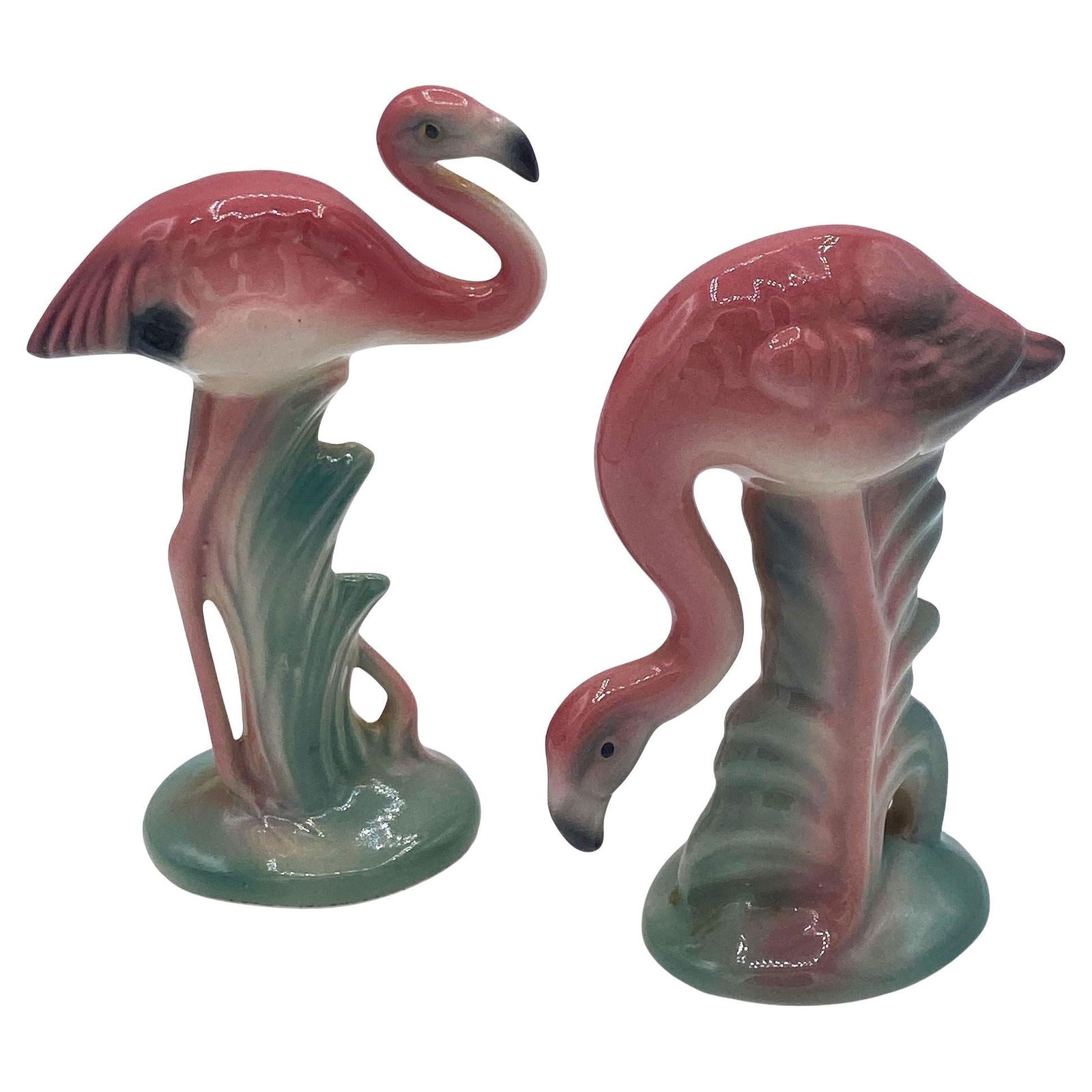 Mid-century Matching Mini Pink Flamingo Ceramic Tabletop Figures By Brad Keeler - 7