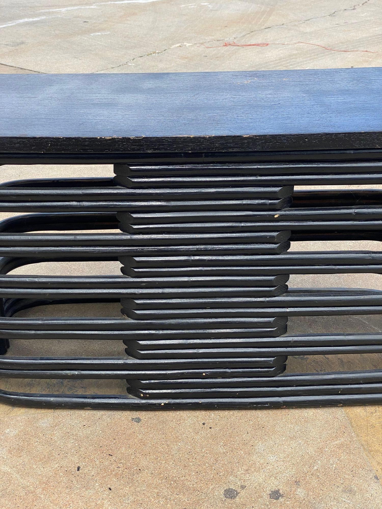 Restored 6 Strand Black Ash Table, Sofa, Lounge Chair Livingroom Set - 5