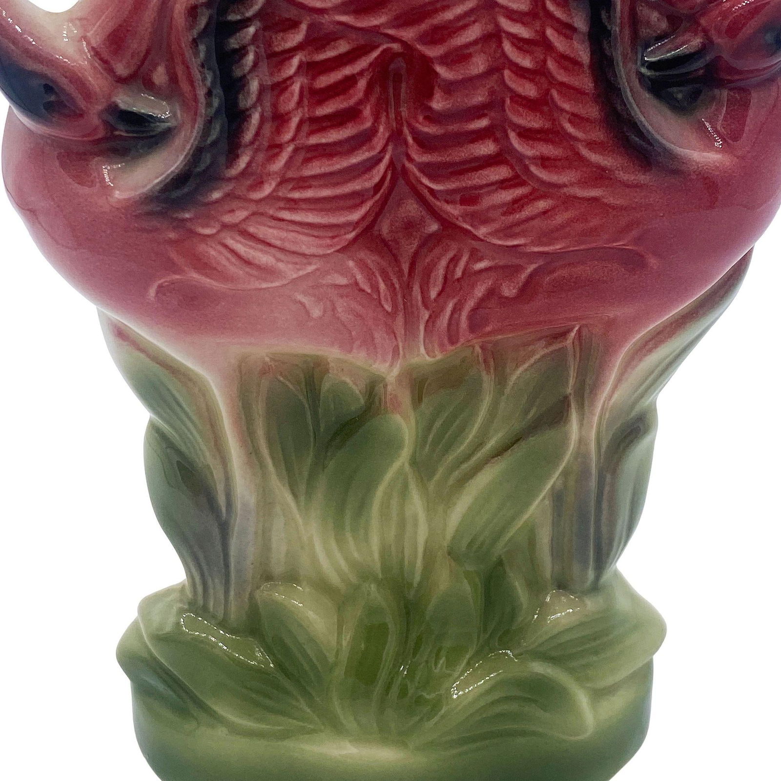 Rare Mid-century Ceramic California Pottery Tropical Flamingo Flower Wall Vase - 4