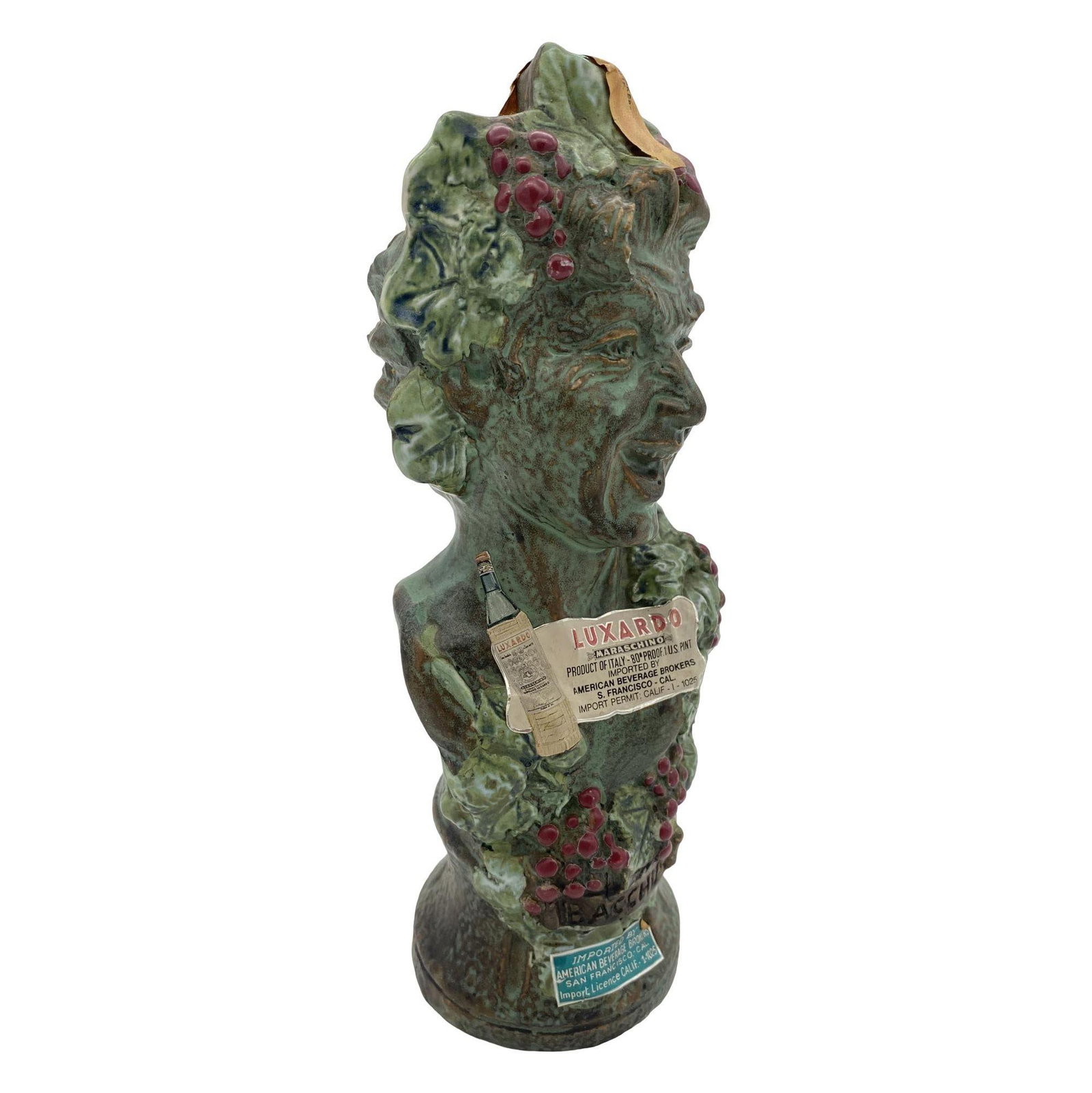 Girolamo Luxardo Ardo Cherry Wine Bacchus Bust Decanter, Sealed - 8