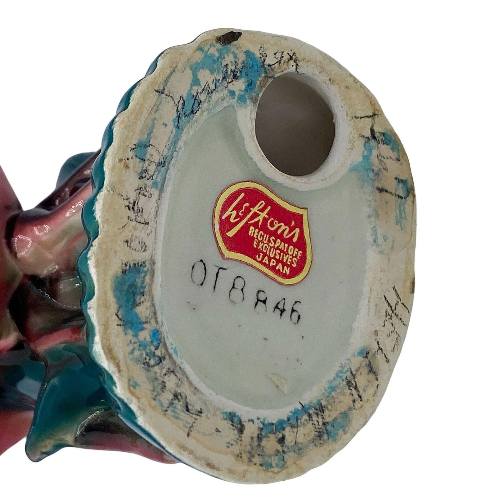 MCM Open Wing Mother & Child Pink Flamingo Ceramic Tabletop Statue By Leftons - 6