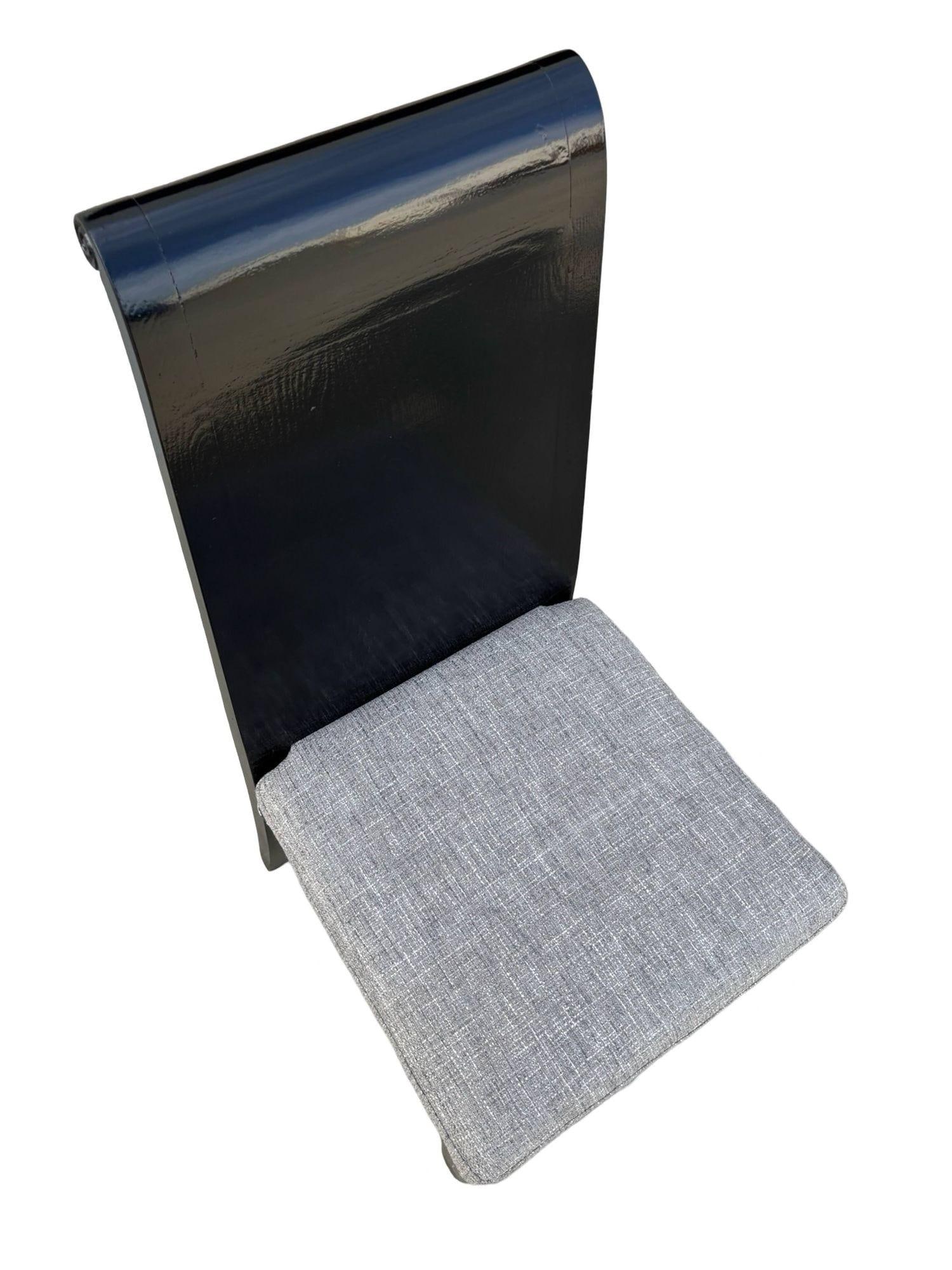 Set of Six Scrolling Back Wooden Oak Dining Chairs by Four Hands - 4