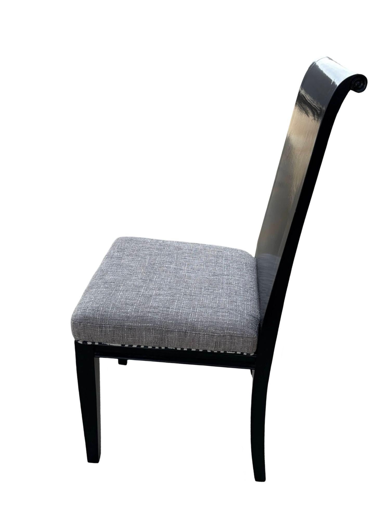 Set of Six Scrolling Back Wooden Oak Dining Chairs by Four Hands - 8