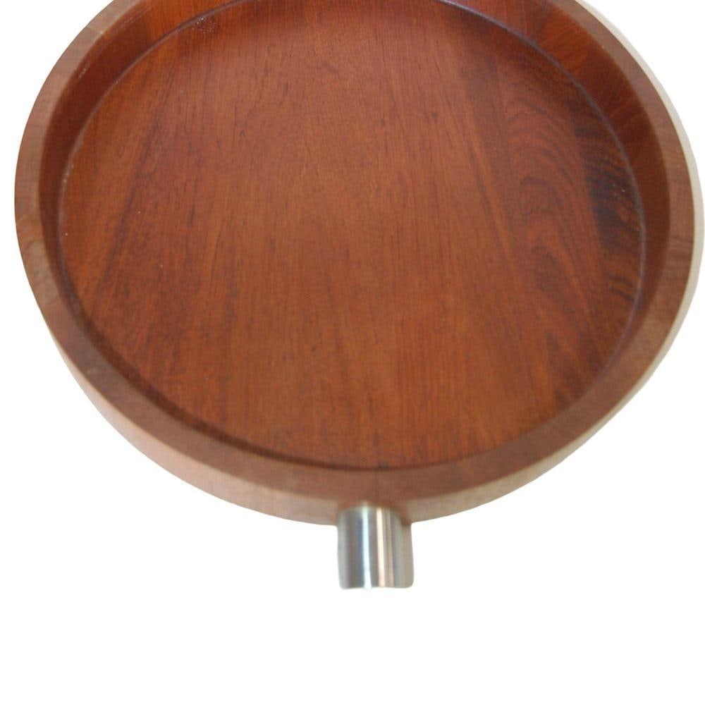 MCM Danish Teak Salad Serving Tray w/ Machined Handles by Cobblewood Lundtofte - 10