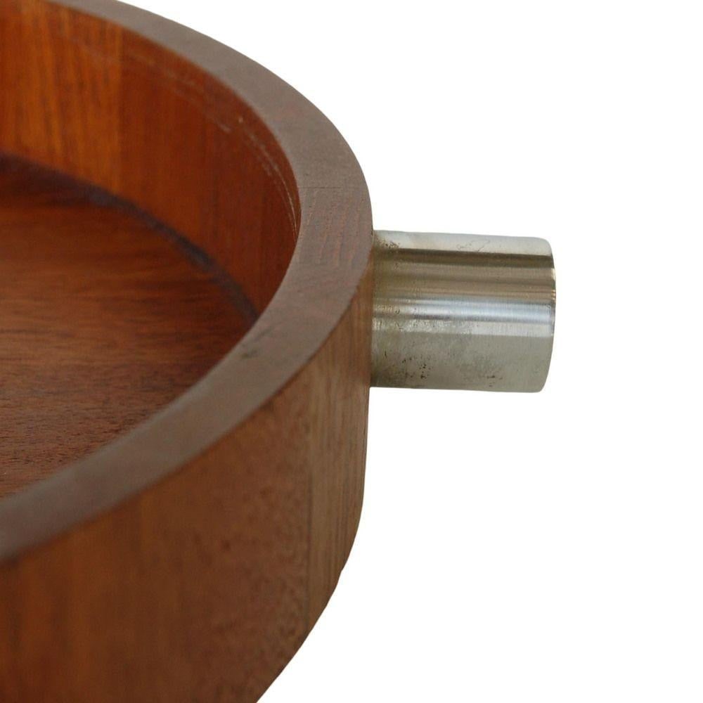 MCM Danish Teak Salad Serving Tray w/ Machined Handles by Cobblewood Lundtofte - 12
