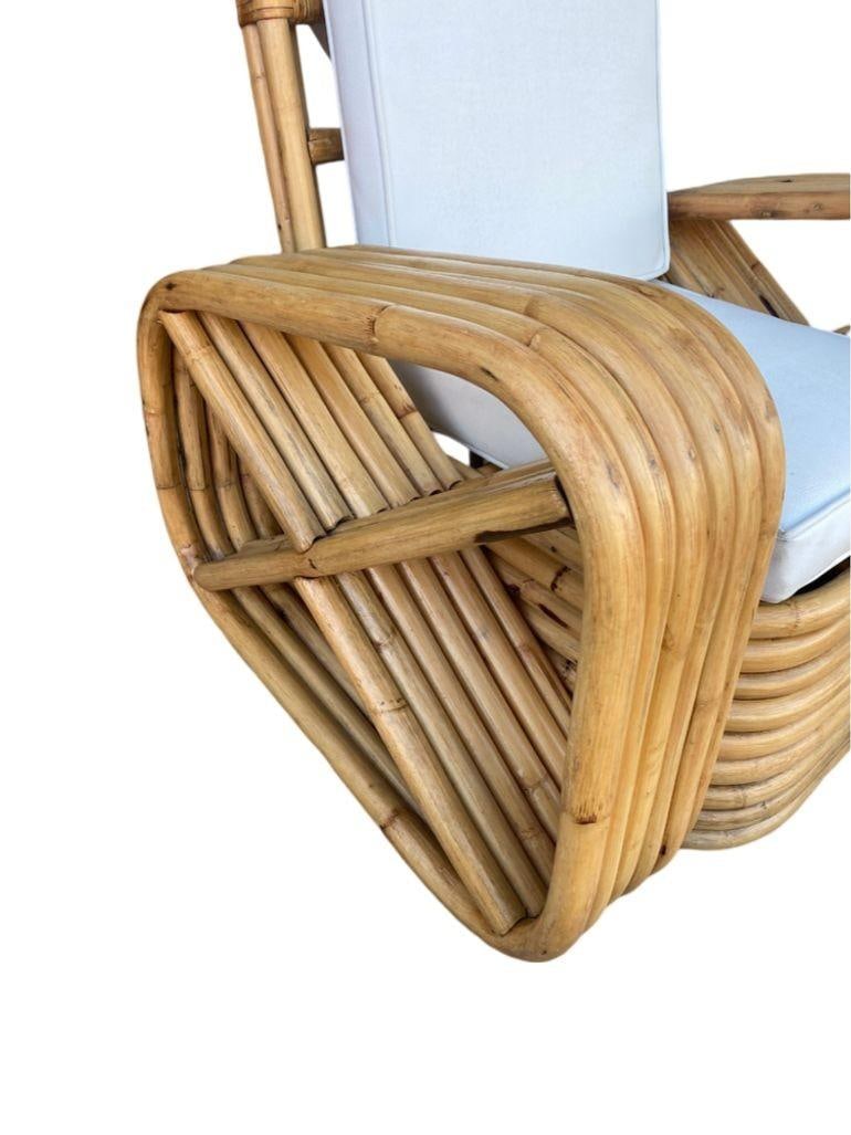 Restored Child Size Six-Strand Square Pretzel Rattan Lounge Chair, Pair - 2