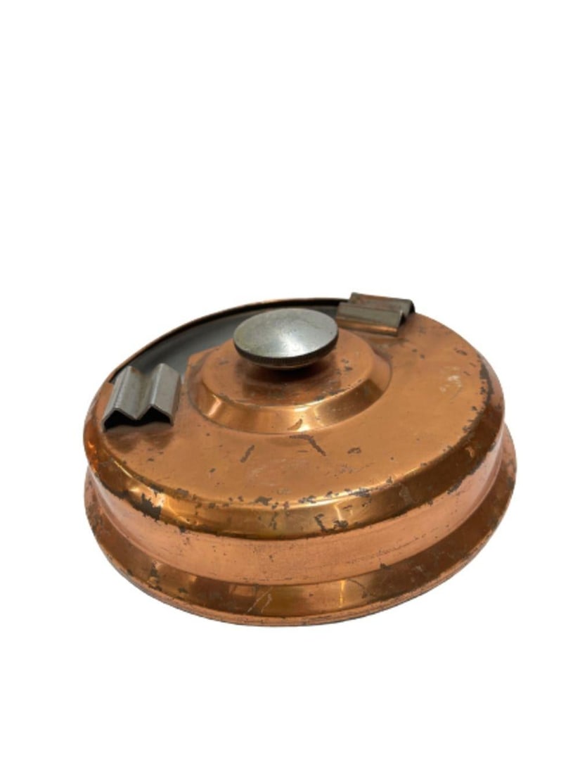 Machine Age Copper and Steel Smokeless Ashtray - 12